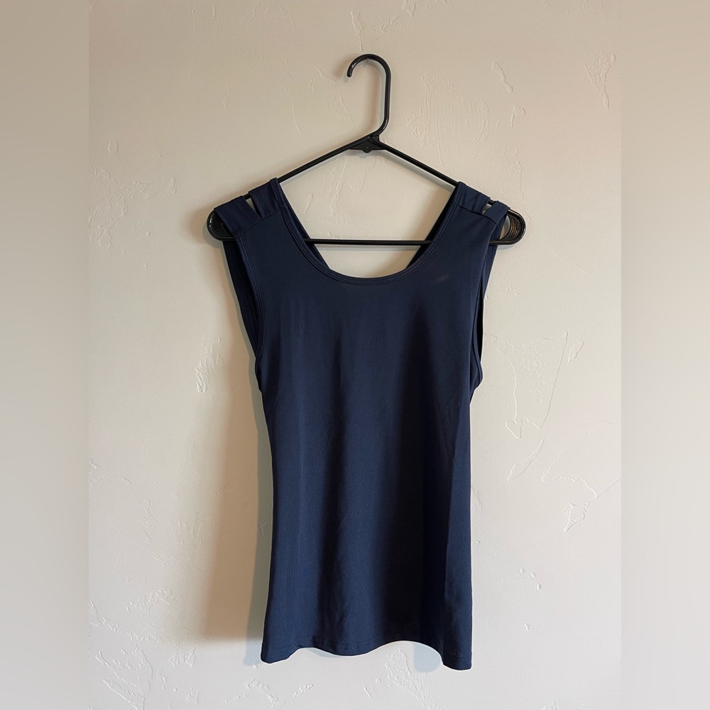 Navy Sleeveless Workout Women's Top